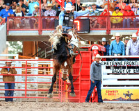 Cheyenne Wednesday Saddle Bronc (471)Sage Newman, 85.5 points on Summit Pro Rodeo’s Legend