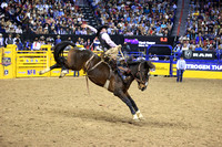 Round 2 Saddle Bronc (2447)  Wyatt Casper, Foul Motion, Beutler and Son