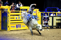 Round 6 Bull Riding (980) Tristen Hutchings, Caddyshack, Rocky Mountain, Winner