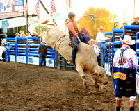 Mandan Perf One Tuesday (1604) Bull Riding Brody Yeary, on Dakota Rodeo's Trump Train, 86.5 points