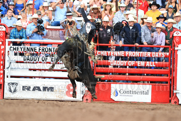 Cheyenne Friday Semi Finals Bull Riding (479) Sage Kimzey