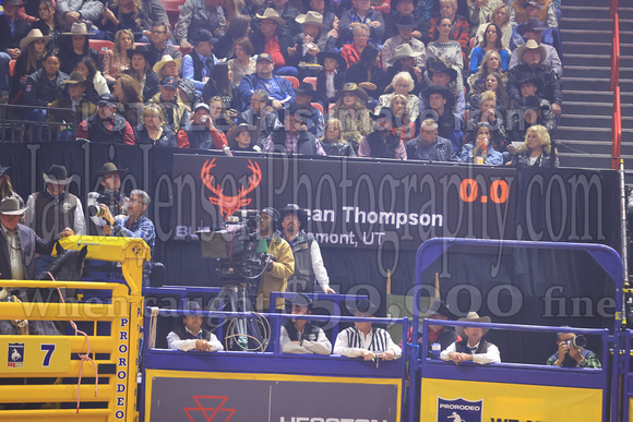 NFR  RD TWO (856) Bareback Riding Dean Thompson All Eyes on A&K Power River Rodeo