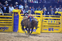 NFR  RD TWO (858) Bareback Riding Dean Thompson All Eyes on A&K Power River Rodeo