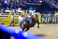 NFR  RD TWO (864) Bareback Riding Dean Thompson All Eyes on A&K Power River Rodeo