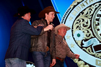 NFR RD Two Buckle Awards (578) Bull Riding  Jared Parsonage, 87.5 points on Barnes PRCA Rodeo 's Umm
