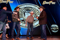NFR RD Two Buckle Awards (584) Bull Riding  Jared Parsonage, 87.5 points on Barnes PRCA Rodeo 's Umm