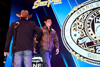 NFR 23 Rd Four (2228) Buckle Awards Bull Riding Ky Hamilton, 89 points on Bridwell Pro Rodeos 's Fred