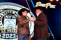 NFR 23 Rd Four (2233) Buckle Awards Bull Riding Ky Hamilton, 89 points on Bridwell Pro Rodeos 's Fred