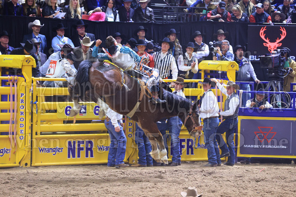 NFR  RD TWO (1171) Bareback Riding   Clayton Biglow All Pink JBARJ