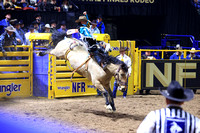 NFR 23 Round Three (802) Bareback Riding Clayton Biglow Top Dollar Andrews Rodeo
