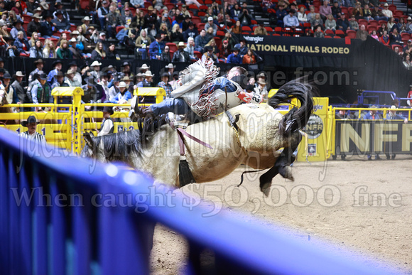 NFR RD Six (174) Bareback Tim O'Connell Time To Rock Bailey Pro Rodeo