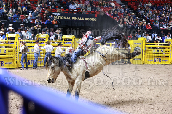 NFR RD Six (173) Bareback Tim O'Connell Time To Rock Bailey Pro Rodeo