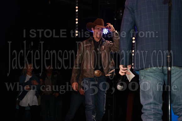 NFR RD Two Buckle Awards (573) Bull Riding  Jared Parsonage, 87.5 points on Barnes PRCA Rodeo 's Umm