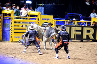 NFR RD Six (3646) Bull Riding Hayes Weight Zombie Time Burch Rodeo
