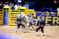 NFR RD Six (3645) Bull Riding Hayes Weight Zombie Time Burch Rodeo