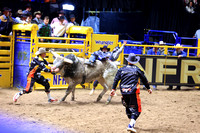 NFR RD Six (3642) Bull Riding Hayes Weight Zombie Time Burch Rodeo
