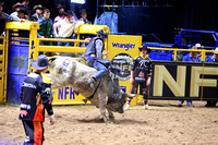 NFR RD Six (3634) Bull Riding Hayes Weight Zombie Time Burch Rodeo