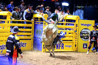 NFR RD Six (3631) Bull Riding Hayes Weight Zombie Time Burch Rodeo