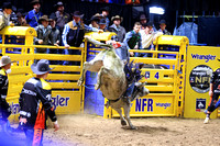 NFR RD Six (3630) Bull Riding Hayes Weight Zombie Time Burch Rodeo