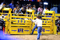 NFR RD Six (3628) Bull Riding Hayes Weight Zombie Time Burch Rodeo