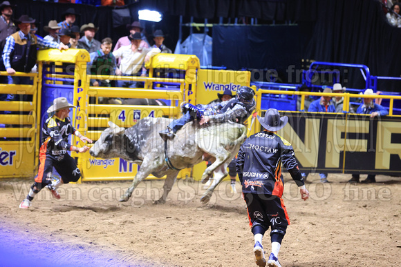 NFR RD Six (3640) Bull Riding Hayes Weight Zombie Time Burch Rodeo
