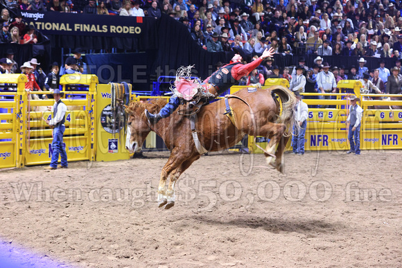 NFR  RD TWO (1110) Bareback Riding Leighton Berry Gander Goose  Championship Pro Rodeo