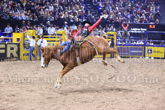 NFR  RD TWO (1109) Bareback Riding Leighton Berry Gander Goose  Championship Pro Rodeo