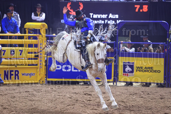 NFR 23 Round Three (620) Bareback Riding Tanner Aus Deep Springs Four Star Rodeo