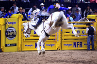 NFR 23 Round Three (618) Bareback Riding Tanner Aus Deep Springs Four Star Rodeo
