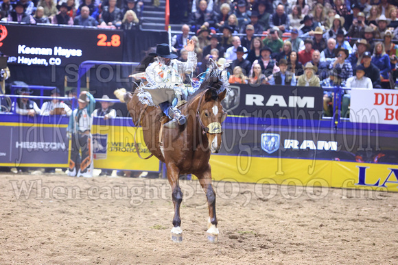 NFR  RD TWO (1182) Bareback Riding  Keenan Hayes Big Show Championship Pro Rodeo
