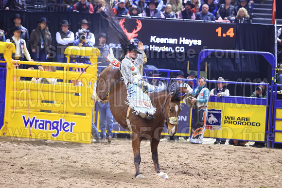 NFR  RD TWO (1180) Bareback Riding  Keenan Hayes Big Show Championship Pro Rodeo