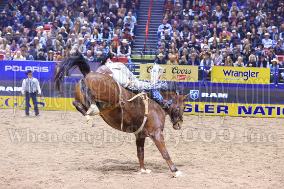 NFR  RD TWO (1187) Bareback Riding  Keenan Hayes Big Show Championship Pro Rodeo
