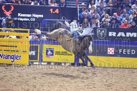 NFR 23 RD Nine (750) Bareback Riding Keenan Hayes Vegas Confused Championship Pro Rodeo