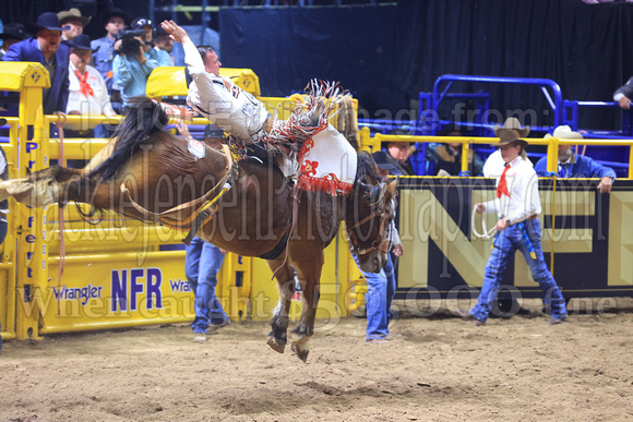 NFR 23 RD Nine (615) Bareback Riding Tim O'Connell Square Bale Hi Lo ProRodeo