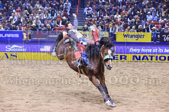 NFR  RD TWO (1095) Bareback Riding Kade Sonnier Bill Fick Top Egyptian Pickett Pro Rodeo