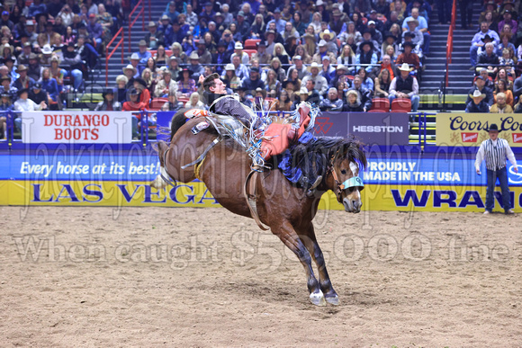 NFR  RD TWO (1094) Bareback Riding Kade Sonnier Bill Fick Top Egyptian Pickett Pro Rodeo