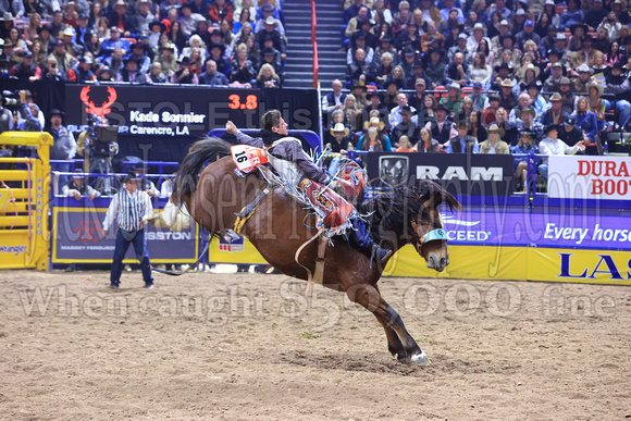 NFR  RD TWO (1092) Bareback Riding Kade Sonnier Bill Fick Top Egyptian Pickett Pro Rodeo