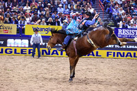 NFR  RD TWO (1072) Bareback Riding Jess Pope Ankle Biter Rafter G Rodeo