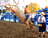 Mandan Perf One Tuesday (1603) Bull Riding Brody Yeary, on Dakota Rodeo's Trump Train, 86.5 points