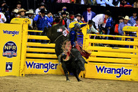 NFR RD ONE (6171) Bull Riding , Dustin Donovan, Rewind, Corey and Lange