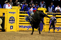 NFR RD ONE (6556) Bull Riding , Stetson Wright, Bit Of Bad News, Four Star