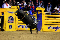 NFR RD ONE (6550) Bull Riding , Stetson Wright, Bit Of Bad News, Four Star