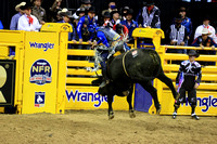 NFR RD ONE (6555) Bull Riding , Stetson Wright, Bit Of Bad News, Four Star