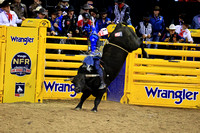 NFR RD ONE (6547) Bull Riding , Stetson Wright, Bit Of Bad News, Four Star