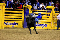 NFR RD ONE (6558) Bull Riding , Stetson Wright, Bit Of Bad News, Four Star