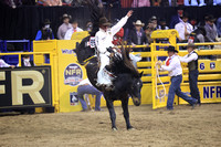 NFR RD ONE (835) Bareback, Franks Cole, Midnight Kid, HiLo Rodeo