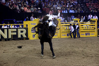 NFR RD ONE (842) Bareback, Franks Cole, Midnight Kid, HiLo Rodeo