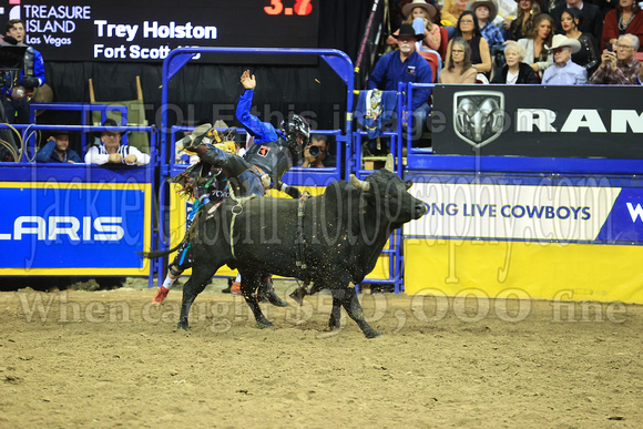 Round 4 Bull Riding (2889)  Trey Holston, Wing and Barrel, Rosser