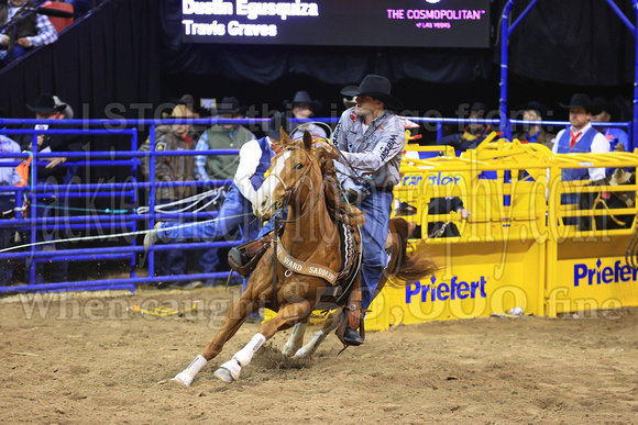 NFR RD Eight (1418) Team Roping, Dustin Egusquiza, Travis Graves