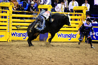 NFR RD Four (4067) Bull Riding, Clayton Sellars, Wicked Sensation, Rafter H